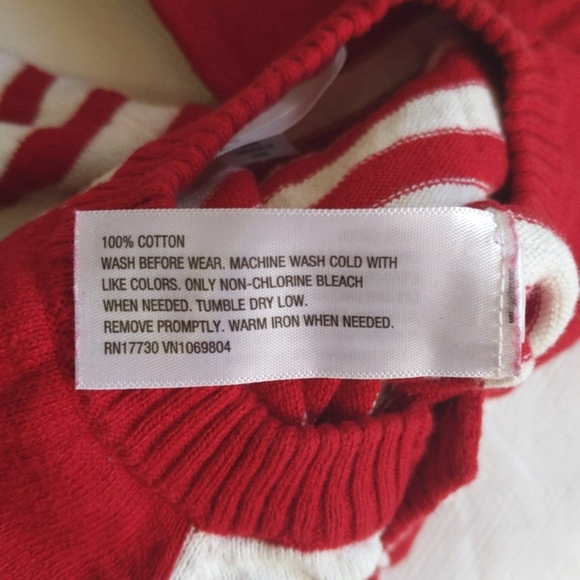 cherokee red & white striped cotton knit sweater jumpsuit 9 months baby unisex - Picture 5 of 6